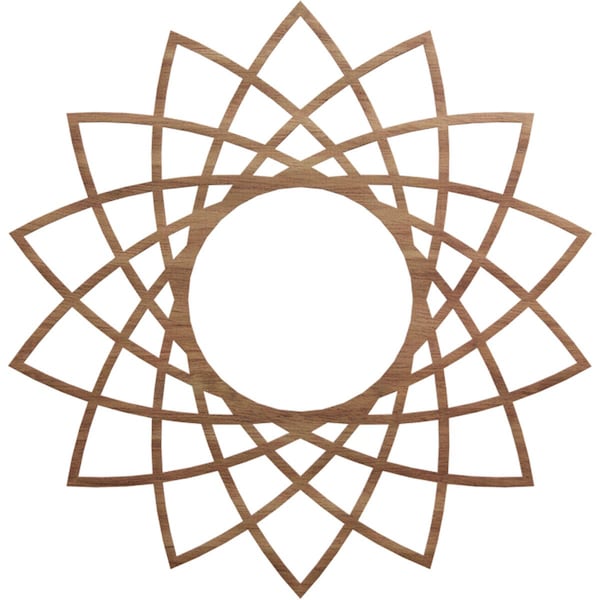 Ekena Millwork Eleanor Wood Fretwork Pierced Ceiling Medallion, Walnut, 38"OD x 14 5/8"ID x 1/4"T CMWP38X38X0250EAWA - main